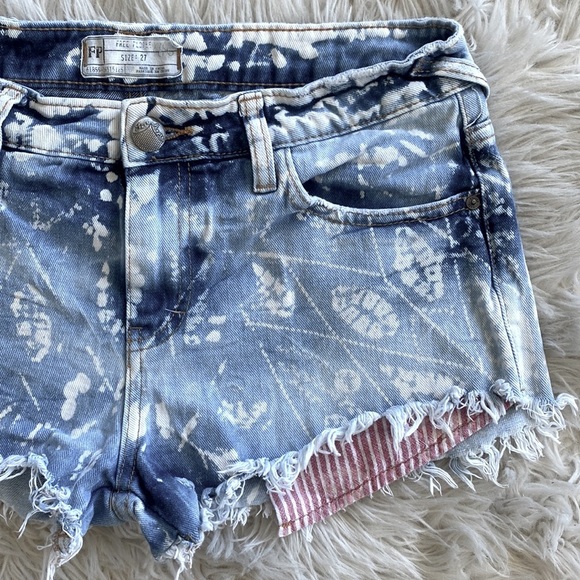 Free People Shibori Cuttoff Jean Shorts - Picture 9 of 12